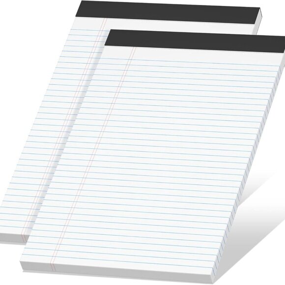 Legal Pads 8.5 x 11 inch Notepad, 2 Pack White Note Pads 8.5'' x 11'' for Work, - Picture 1 of 7